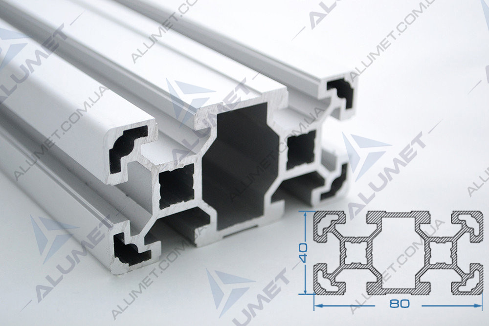 Станочный профиль 40х80 T-track анодированный (3842993130) - фото 1 - id-p1551790112