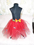 Фатинова спідничка. Спідниця для костюма цукерки. Червона фатинова спідниця, фото 2