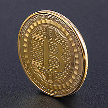 BTC Сувенірна монета Биткони Bitcoin в капсулі, колір: золото