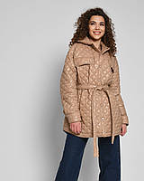 Модная женская куртка на весну X-Woyz LS-8913-10 бежевого цвета