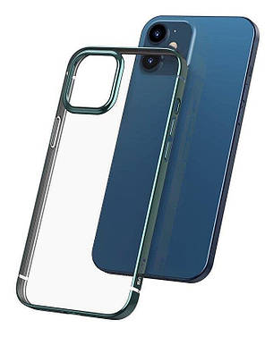 Чохол-накладка Baseus для iPhone 12 6.1" Прозорий/ Зелений (ARAPIPH61N-MDA06), фото 1