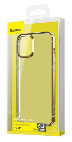 Чохол-накладка Baseus для iPhone 12/ iPhone 12 Pro 6.1" Прозорий/ Золотистий (ARAPIPH61N-MDA0V), фото 4