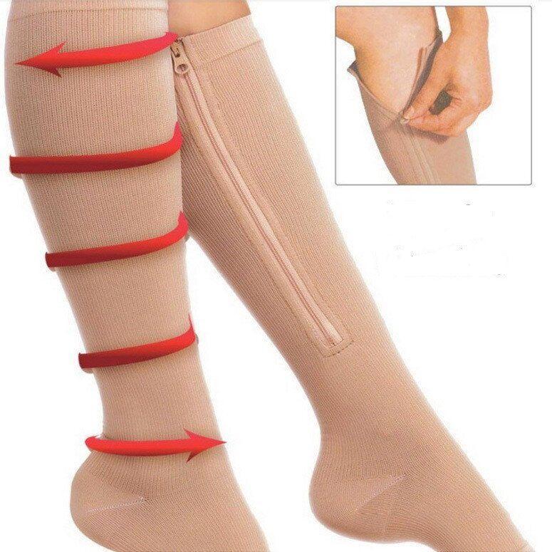 Zip Sox компресійні гольфи, шкарпетки для фіксації кісточок S/M Бежеві