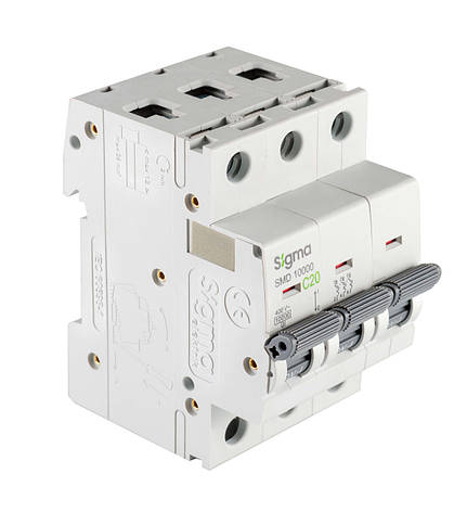 Автоматичний вимикач SIGMA 10кА, 3Р 40А "З" (1SMD340C), фото 1
