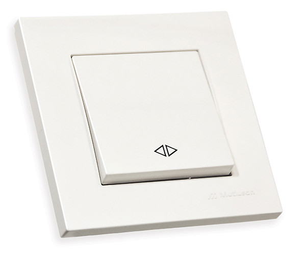 Вимикач 1 кл, перехресний, 10А, "RITA" Mutlusan білий