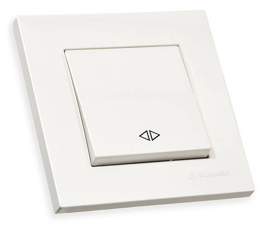 Вимикач 1 кл, перехресний, 10А, "RITA" Mutlusan білий, фото 1