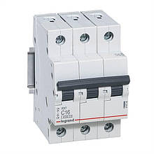 Автоматичний вимикач Legrand RX3, 4,5 КА, 16A, 3Р, "С"