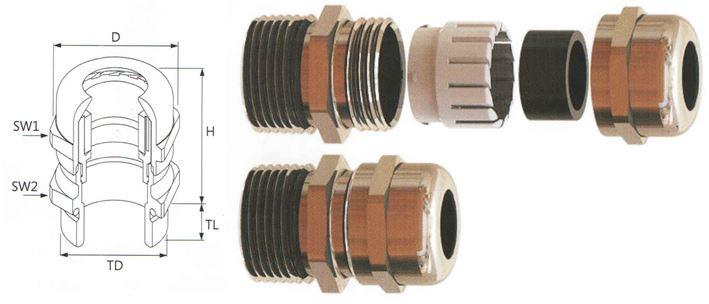 Кабельний ввід герметичний, PG13,5, латунь, IP68, Mutlusan