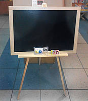 Мольберт двосторонній "ТРЕНОГА" (дерев'яний, розбірний, магніт, крейда, розмір: 600*460*1050)