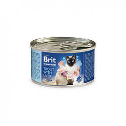 Вологий корм Brit Premium by Nature Trout with Liver Бріт Преміум пашетет з фореллю і печінкою 200 г