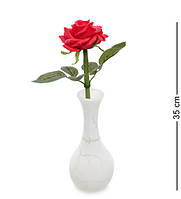 Ночник светильник с LED подсветкой Роза в вазочке декоративная 35 см. красная 6001781