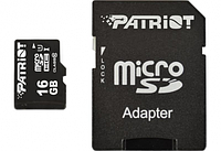 MicroSDHC 16GB Patriot Class 10 (PSF16GMCSDHC10) + SD адаптер