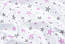 Бязь "Зоряний розсип" рожево-сірий на білому фоні (№983), фото 5