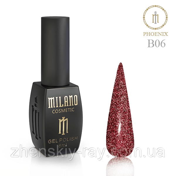 Світловідбивний гель лак milano PHOENIX В06
