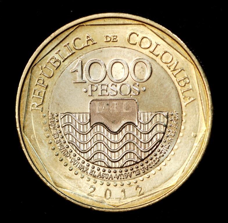 Монета Колумбії 1000 песо 2012-17 рр. Черепаха