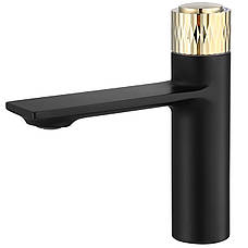 Змішувач для раковини (рукомийники) REA STORM BLACK GOLD низький, фото 2