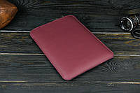 Кожаный чехол для MacBook Дизайн №1 с войлоком, натуральная кожа Grand, цвет Бордо
