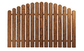 Євроштахети 105 мм золотий дуб 3D одно сторонній (штахети металеві)