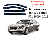 Дефлектори вікон BMW 7 Series F01 2009 - 2015 (HIC). Вітровики на BMW 7 Series F01 седан