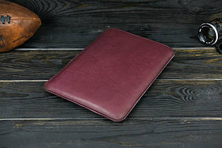 Чохол для MacBook Дизайн №1 з повстю з натуральної шкіри колір Бордо, фото 3