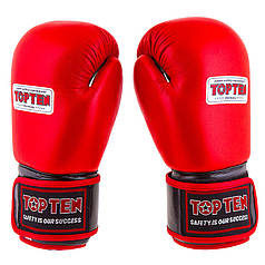 Боксерські рукавички червоні шкіряні 10oz TopTen