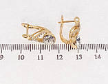 Сережки Xuping Позолота 18K з кристалами Swarovski англійський замок "Кристали Clear", фото 2