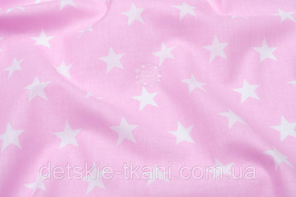 Бязь с густыми звёздами на розовом фоне, плотность 125 г/кв.м. (№589а) - фото 5 - id-p497725914