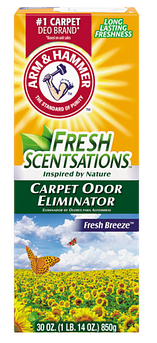 Усувальник неприємного запаху килимів, дезодорант-порошок, свіжий бриз Fresh ScentsationsTM850г