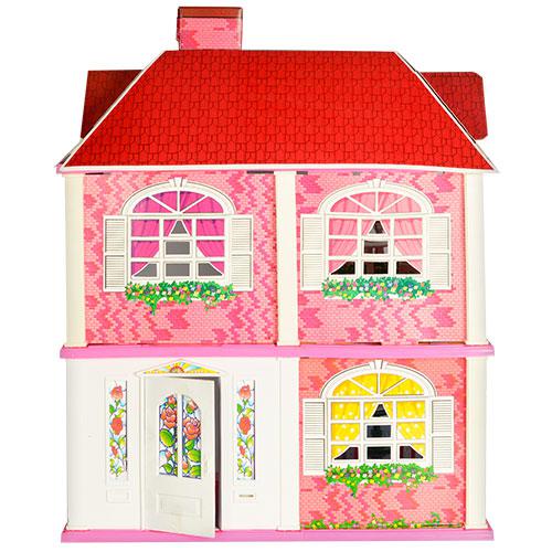 Меблі дитячі Будиночок Аріна двоповерховий рожевий із меблями для ляльок, фото 1