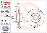Brembo 09.A905.10 Гальмівний диск передній Ford Focus C-Max 1.0-1.6, фото 2