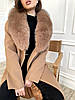 Зимове кашемірове розкішне брендове пальто з песцем, фото 4