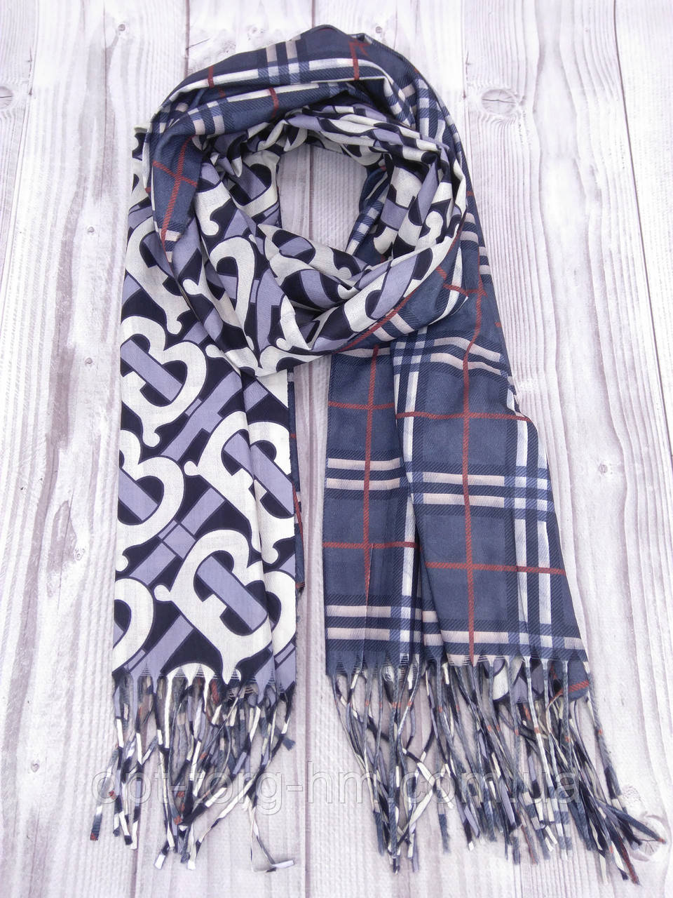 Теплий двосторонній шарф, фото 1