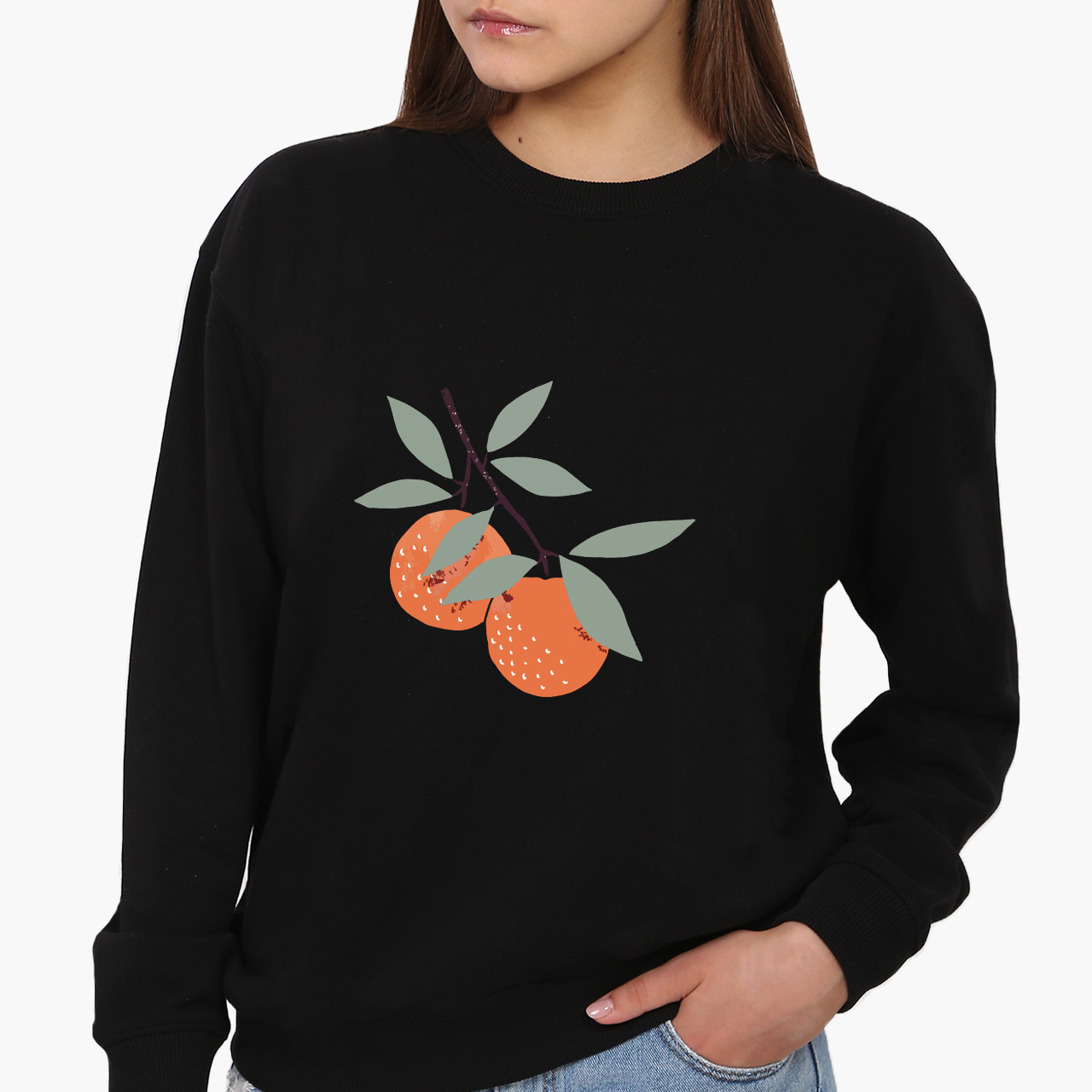 Світшот, реглан, кофта Персик Лайн Арт (Peach Line Art), світшот з принтом Арт (Art), фото 1