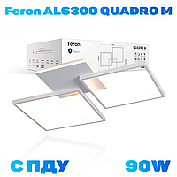 Світлодіодний світильник Feron AL6300 QUADRO M 90W білий 4100Lm 2700K-6500K 690*520*60mm
