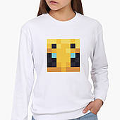 Світшот жіночий Майнкрафт (Minecraft Bee face) (8771-3612) Білий