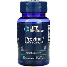 Омега 7, Life Extension "Provinal Purified Omega-7" для здоров'я серця, 210 мг (30 капсул)