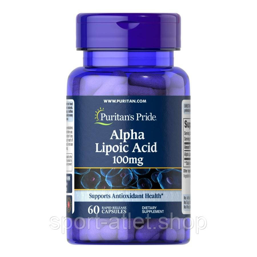 Натуральна добавка Puritan's Pride Alpha Lipoic Acid 100 mg, 60 капсул