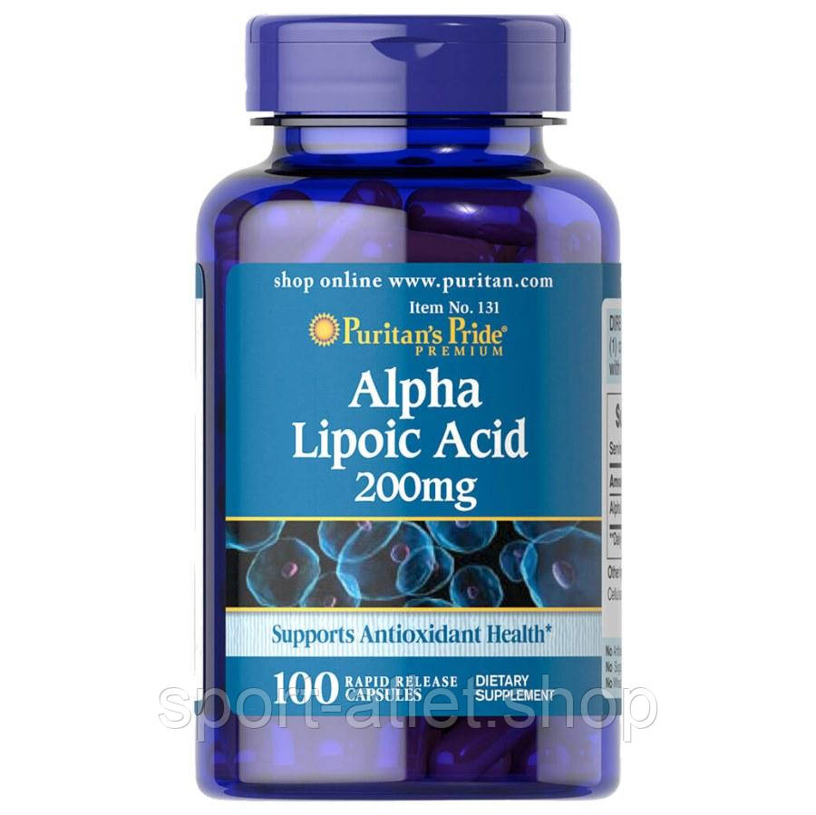 Натуральна добавка Puritan's Pride Alpha Lipoic Acid 200 mg, 100 капсул, фото 1