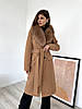 Зимове класичне розкішне кашемірове жіноче пальто з хутром песця, фото 4