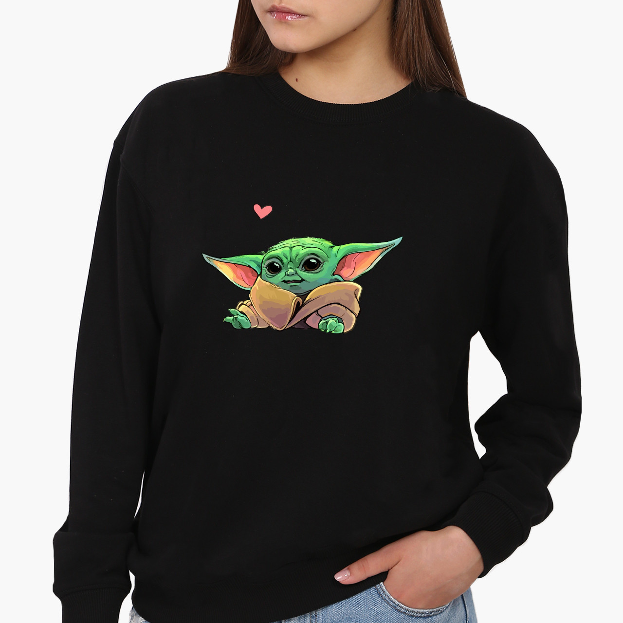 Світшот, реглан, кофта Грогу Йода лайк (Grogu Baby Yoda), світшот з принтом Фільми, фото 1