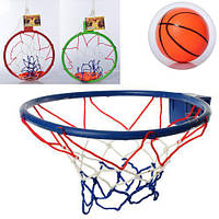 Баскетбольное кольцо MR 0618 (96шт) кольцо (пластик) 27,5см, сетка, мяч, 3 цвета, в сетке, 27-31,