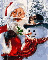 Набор для росписи по номерам VA-2151 "Санта и снеговик" размером 40х50 см картина по номерам