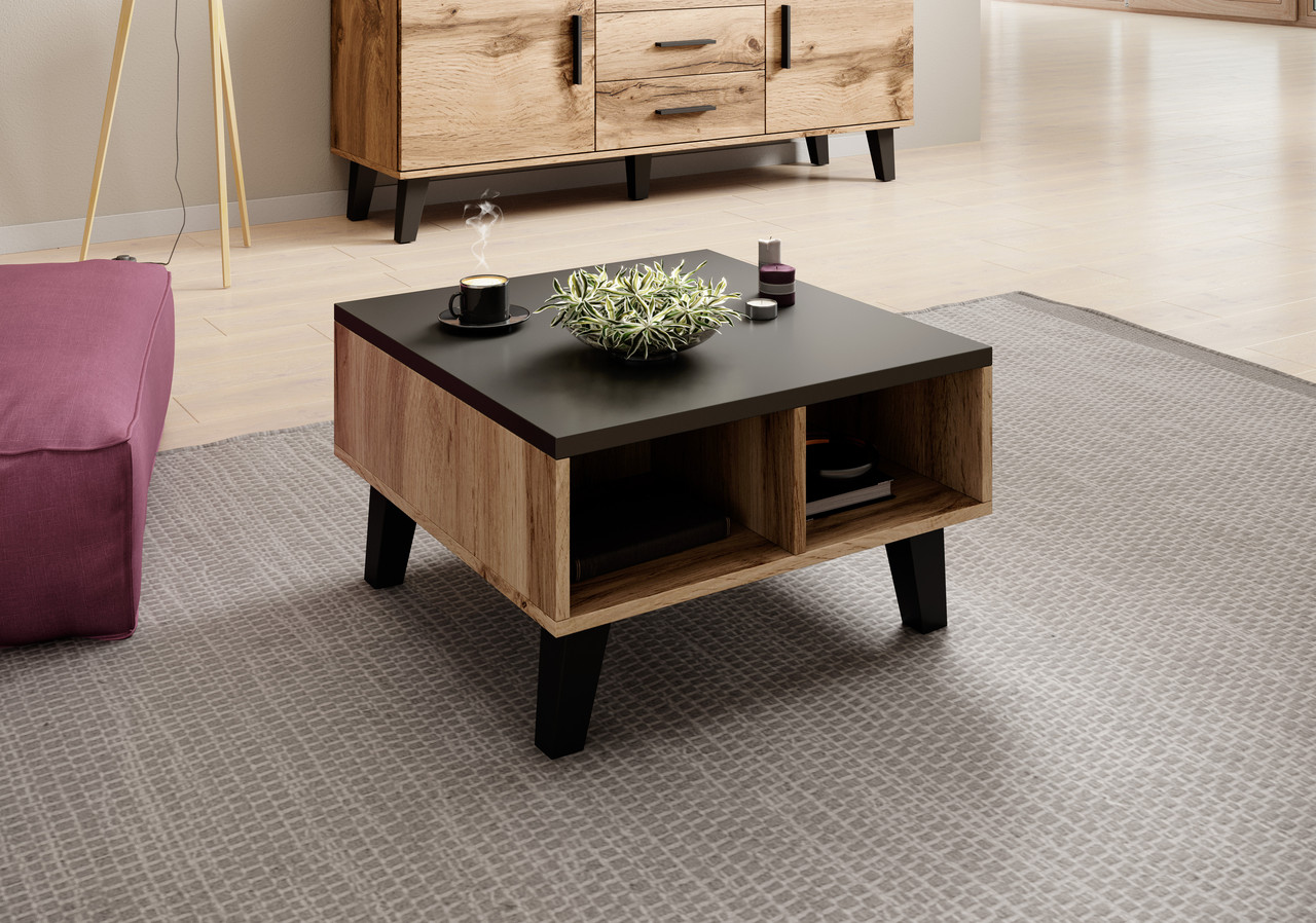Журнальний столик LOTTA 60 CAMA дуб вотан/чорний, фото 1