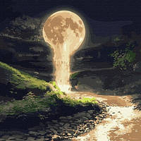Картина по номерам - Лунный водопад с красками металлик 50х50см Идейка