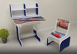 Дитяча парта шкільна растишка зі стільцем Тачки