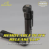 Налобний ліхтар Skilhunt H300R NW CREE XHP 5000k LED + Акумулятор 18650 (2500LM, IPX8, Магніт, Плоске скло, Магнітна зарядка MC20), фото 8