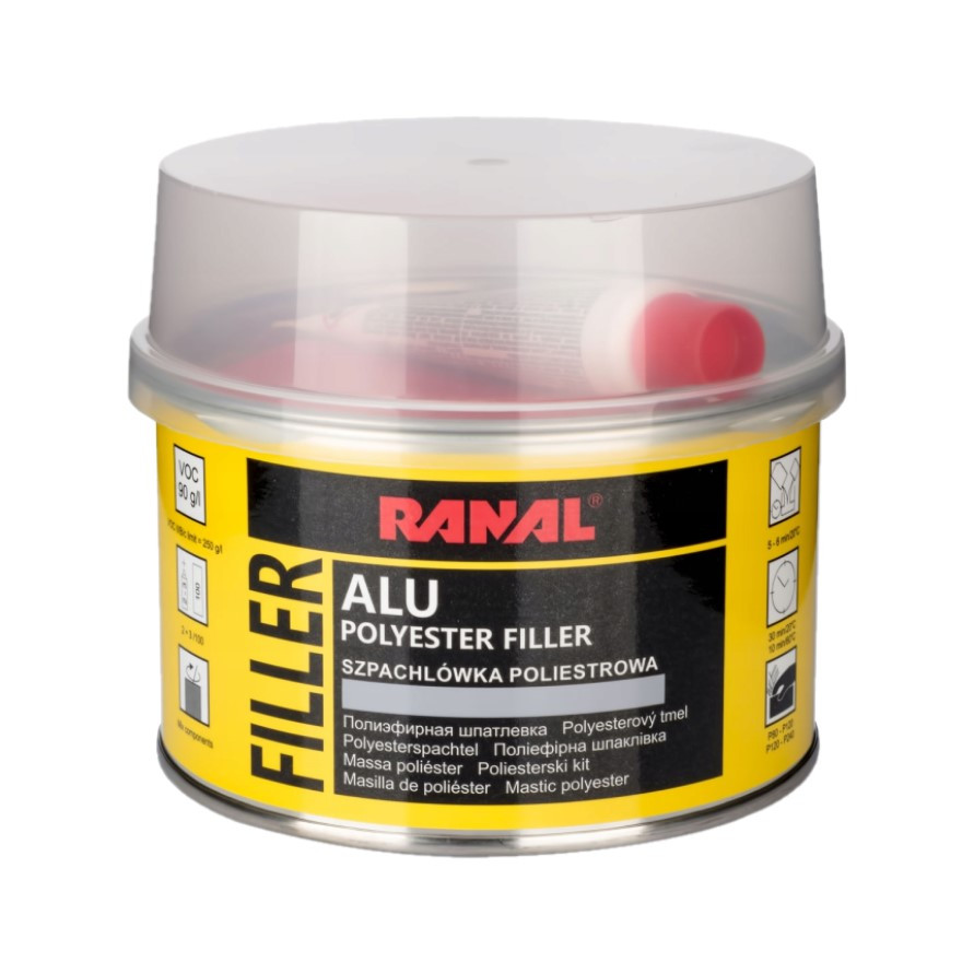 Алюмінієва шпаклівка Ranal ALU 0.25 кг сріблясто-сіра, фото 1