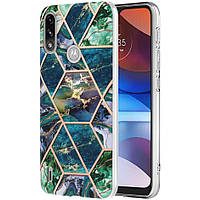 Защитный чехол Deexe Marble Pattern Motorola Moto E7 Power / Moto E7i / Moto E7i Power - Blue / Green