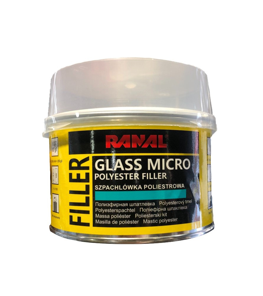 Скловолокниста шпаклівка Ranal Glass Micro 0.25 кг зелена, фото 1