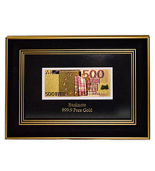 Панно "Банкнота 500 EUR (євро) Євросоюз" золото 33*23 см   ГП60081